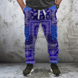 AIO Pride Blue Bandana Patchwork Design Jogger Pants