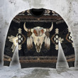 AIO Pride Native American Pattern Bull Skull Feather Christmas Sweatshirt