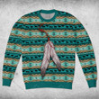 AIO Pride Native American Wolf Pattern Feather Sweatshirt