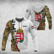 AIO Pride Custom Name Hungary Camouflage White Hoodies