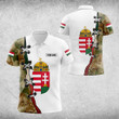 AIO Pride Custom Name Hungary Camouflage White Polo Shirt