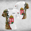 AIO Pride Custom Name Hungary Camouflage White T-shirt
