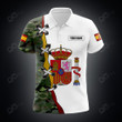 AIO Pride Custom Name Spain Camo Army Polo Shirt
