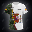 AIO Pride Custom Name Spain Camo Army T-shirt