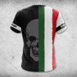AIO Pride Custom Name Hungary Flag Skull Hexagon Grid T-shirt