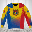 AIO Pride Custom Name Moldova Flag Criss Cross Style Sweatshirt