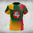 AIO Pride Custom Name Lithuania Flag Criss Cross Style T-shirt