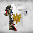 AIO Pride Custom Name France Camo Army Polo Shirt