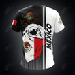 AIO Pride Custom Name Mexico Coat Of Arms Skull Scarf Flag T-shirt