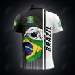 AIO Pride Custom Name Brazil Coat Of Arms Skull Scarf Flag Polo Shirt