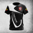 AIO Pride Custom Name Lithuania Coat Of Arms & Flag T-shirt