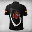 AIO Pride Custom Name Spain Coat Of Arms & Flag Polo Shirt