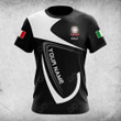 AIO Pride Custom Name Italy Coat Of Arms & Flag T-shirt