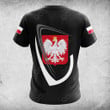 AIO Pride Custom Name Poland Coat Of Arms & Flag T-shirt