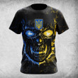 AIO Pride Ukraine Coat Of Arms Skull Lava Flag T-shirt