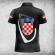 AIO Pride Custom Name Croatia Coat Of Arms & Flag Polo Shirt