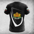AIO Pride Custom Name Bulgaria Coat Of Arms & Flag T-shirt