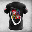 AIO Pride Custom Name Czech Republic Coat Of Arms & Flag T-shirt