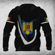 AIO Pride Custom Name Romania Coat Of Arms & Flag Hoodies