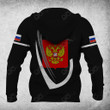 AIO Pride Custom Name Russia Coat Of Arms And Flag Hoodies