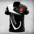 AIO Pride Custom Name Russia Coat Of Arms And Flag Polo Shirt