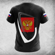 AIO Pride Custom Name Russia Coat Of Arms And Flag T-shirt