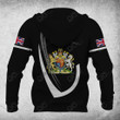 AIO Pride Custom Name United Kingdom Coat Of Arms & Flag Hoodies