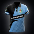 AIO Pride Custom Text Argentina Flag Square Texture Polo Shirt
