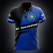 AIO Pride Custom Text El Salvador Flag Square Texture Polo Shirt