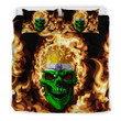 AIO Pride India Flaming Skull 3-Piece Duvet Cover Set
