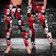 Skull Red And White Hollow Tank Top Or Legging