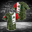 Mexico Flag Camo 3D Baseball Jersey Shirt