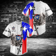 Customize Puerto Rico Frog & Flag Baseball Jersey Shirt
