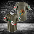 Mexico Coat Of Arms And Map Baseball Jersey Shirt