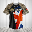 Customize United Kingdom Coat Of Arms Camouflage Flag Baseball Jersey Shirt