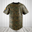 Customize Bosnia Coat Of Arms Camouflage Baseball Jersey Shirt