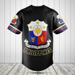 Customize Philippines Coat Of Arms Black Baseball Jersey Shirt