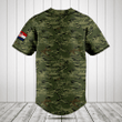 Customize Croatia Coat Of Arms Camouflage Baseball Jersey Shirt