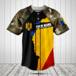 Customize Romania Coat Of Arms Camouflage Baseball Jersey Shirt