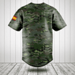 Customize Spain Coat Of Arms Camouflage Baseball Jersey Shirt
