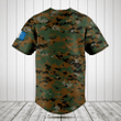Customize Guatemala Coat Of Arms Camouflage Baseball Jersey Shirt