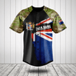 Customize New Zealand Coat Of Arms Camouflage Baseball Jersey Shirt
