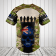 Customize New Zealand 3D Skull Flag Camouflage Baseball Jersey Shirt
