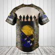 Customize Bosnia 3D Skull Flag Camouflage Baseball Jersey Shirt