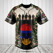 Customize Armenia 3D Skull Flag Camouflage Baseball Jersey Shirt