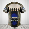 Customize El Salvador 3D Skull Flag Camouflage Baseball Jersey Shirt