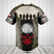 Customize Poland 3D Skull Flag Camouflage Baseball Jersey Shirt