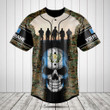 Customize Guatemala 3D Skull Flag Camouflage Baseball Jersey Shirt