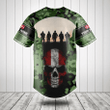 Customize Denmark 3D Skull Flag Camouflage Baseball Jersey Shirt