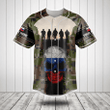 Customize Slovakia 3D Skull Flag Camouflage Baseball Jersey Shirt